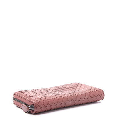 Bottega Veneta Nappa Intrecciato Zip Around Wallet Pink 3 of 10