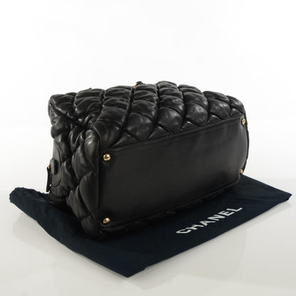 Chanel Lambskin Bubble Quilt Bowler Black 3 of 7