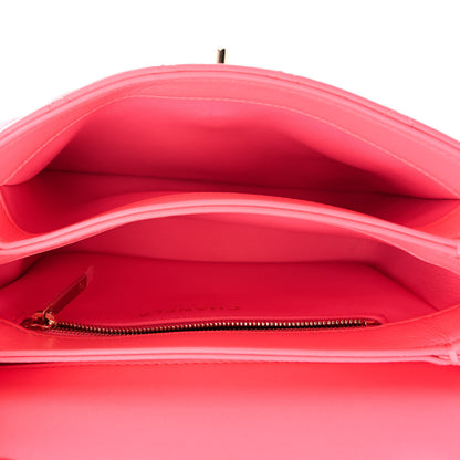 Chanel Lambskin Lacquered Quilted Mini Trendy CC Dual Handle Flap Bag Coral Pink 5 of 10