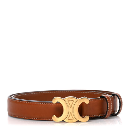 Celine Box Calfskin Medium 25mm Triomphe Belt 80 32 Tan 1 of 6