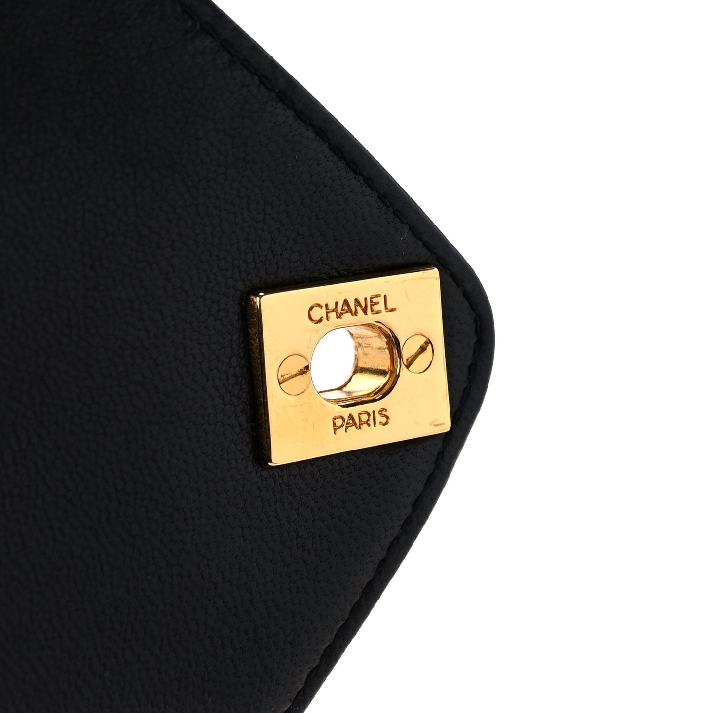Calfskin Chevron Quilted Envelope Flap Bag Black