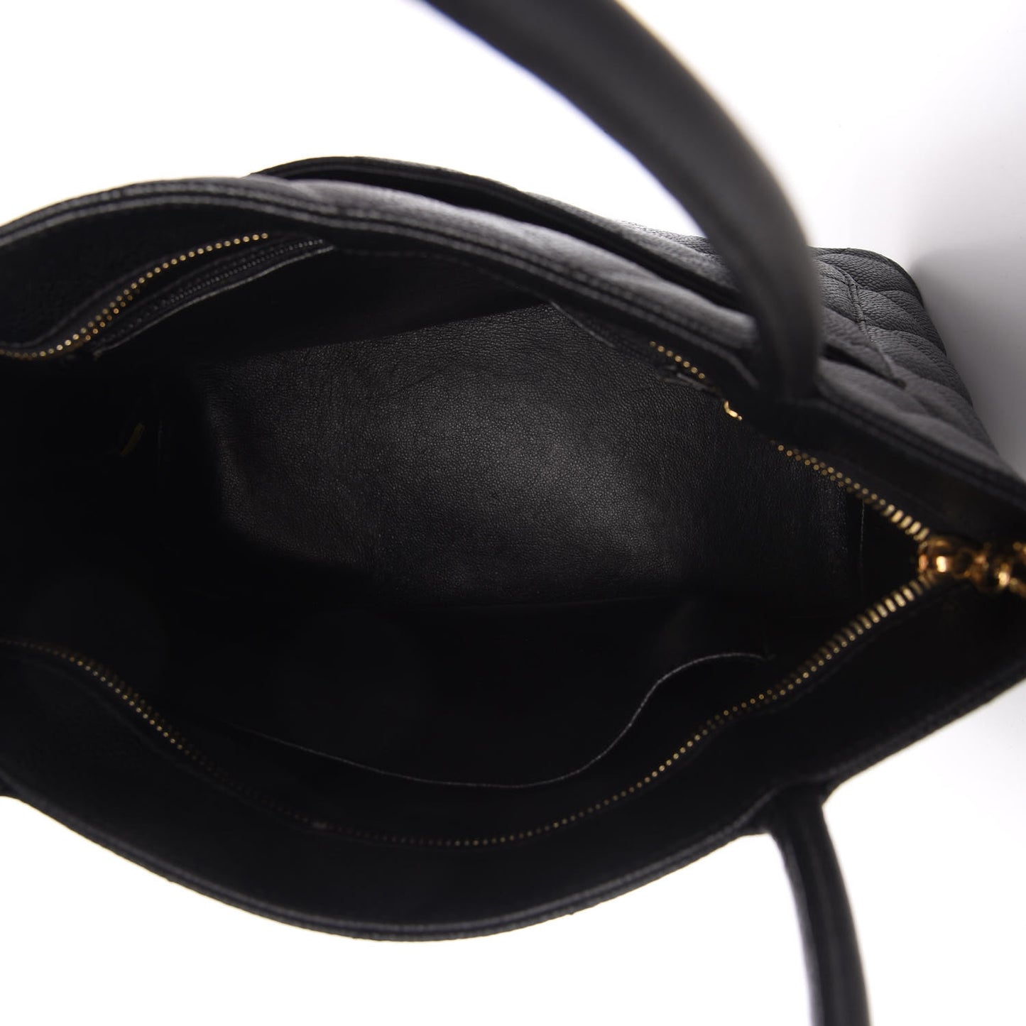 Caviar Quilted Medallion Tote Black