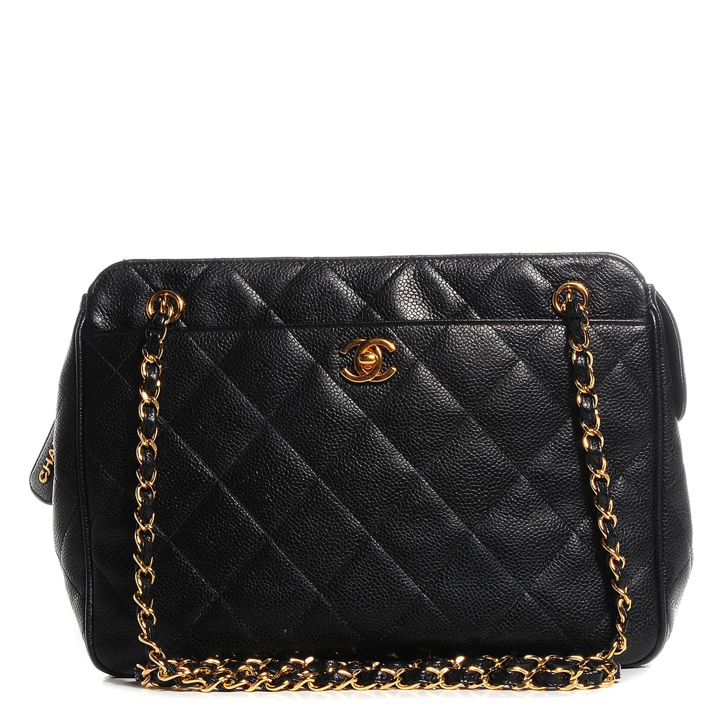 Caviar Quilted Shoulder Bag Black