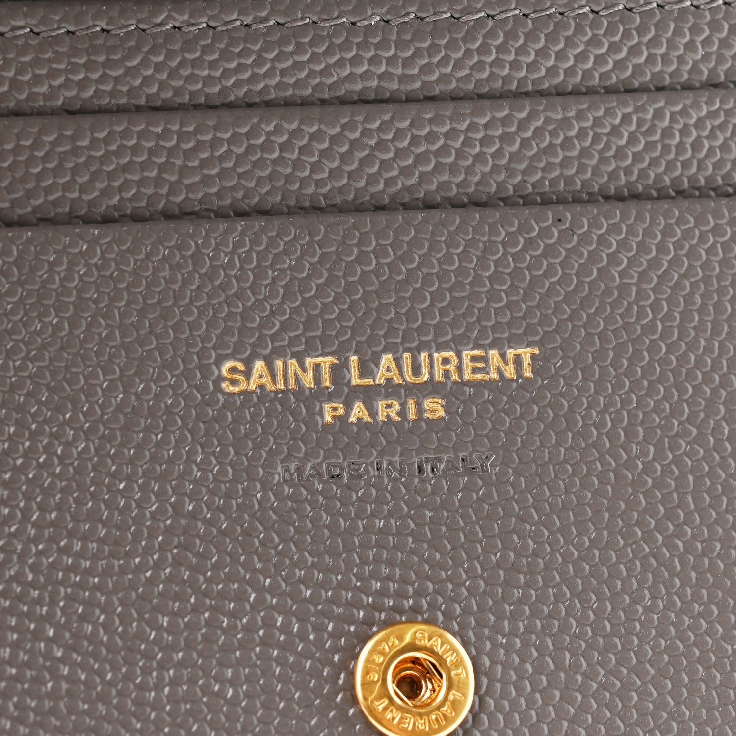Saint Laurent Grain De Poudre Matelasse Chevron Monogram Flap Card Case Storm 6 of 6