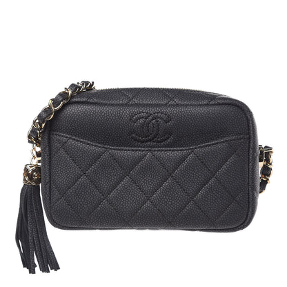 Chanel Iridescent Caviar Quilted Mini Coco Tassel Camera Case Black 1 of 10