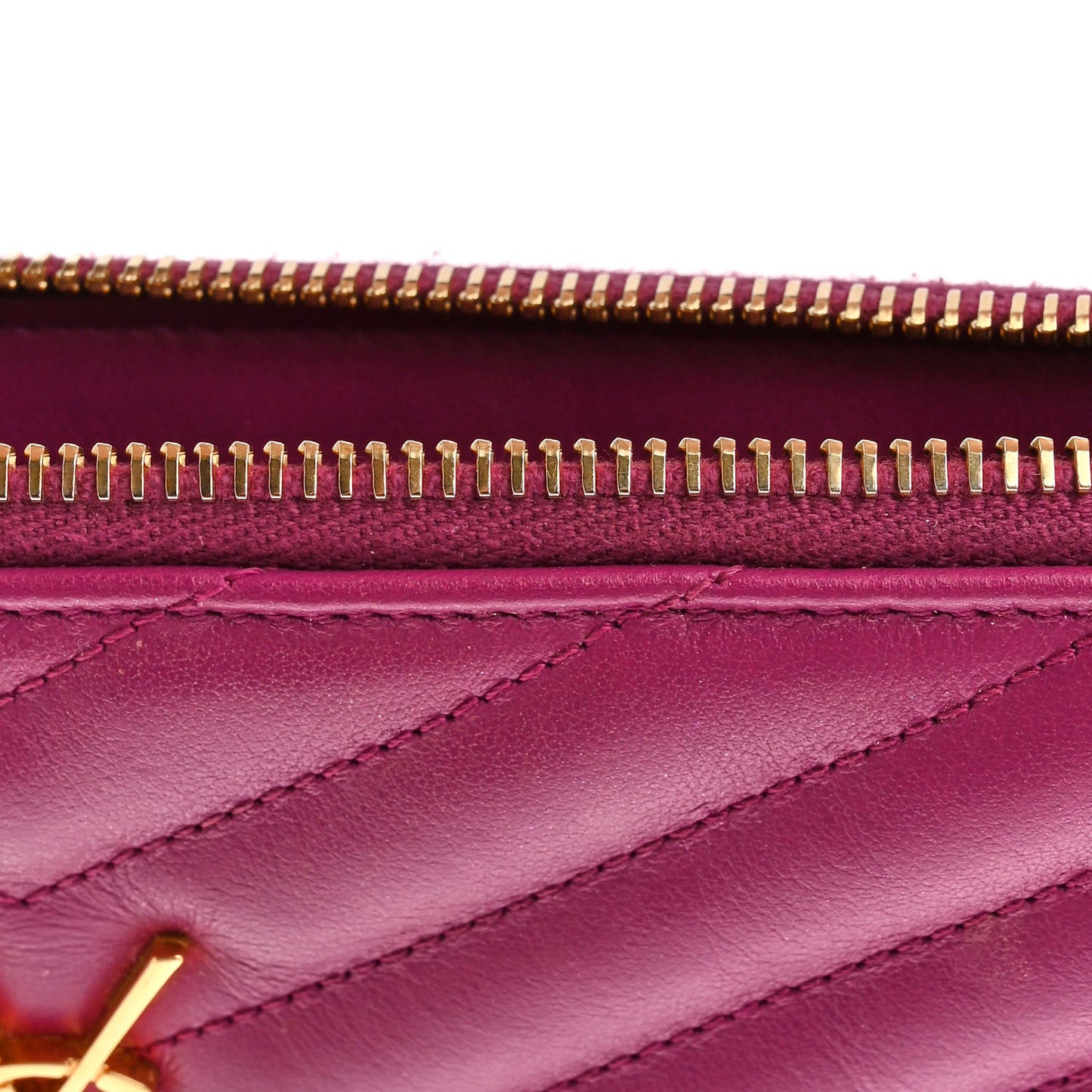 Calfskin Matelasse Chevron Monogram Document Holder Dark Grape