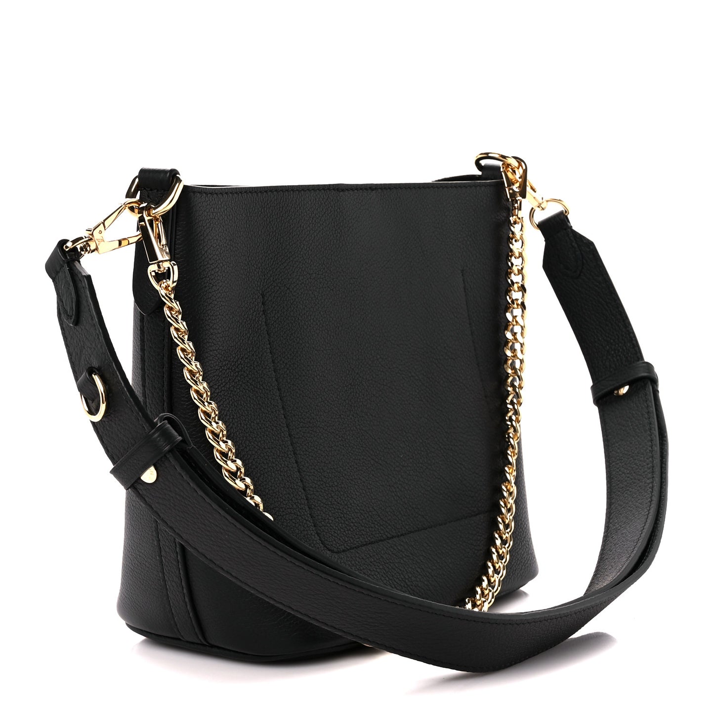 Calfskin Lock and Walk Bucket Black