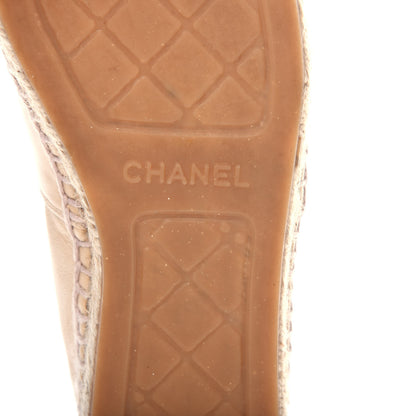 Chanel Lambskin CC Espadrilles 38 Beige Black 9 of 11