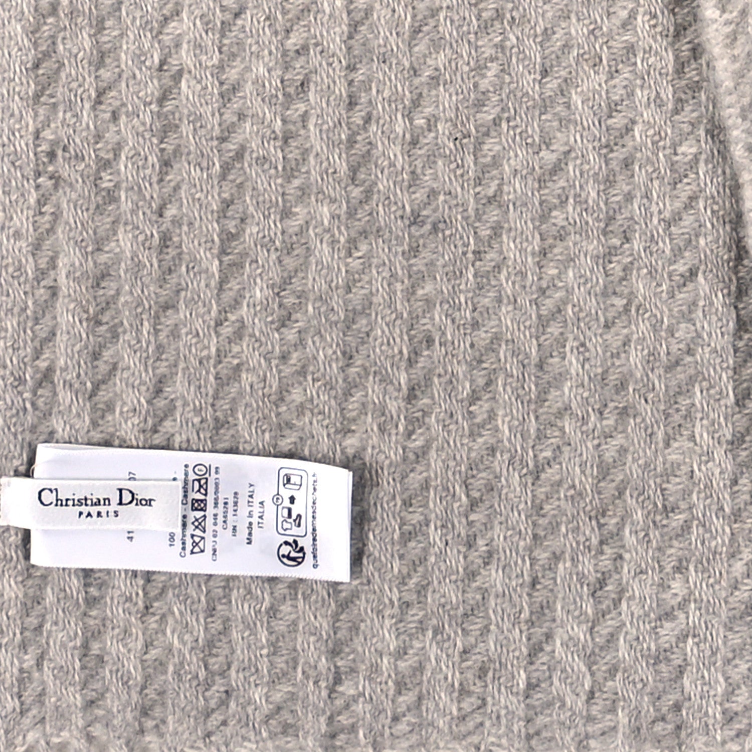 Christian Dior Cashmere Bee Scarf Grey 3 of 3