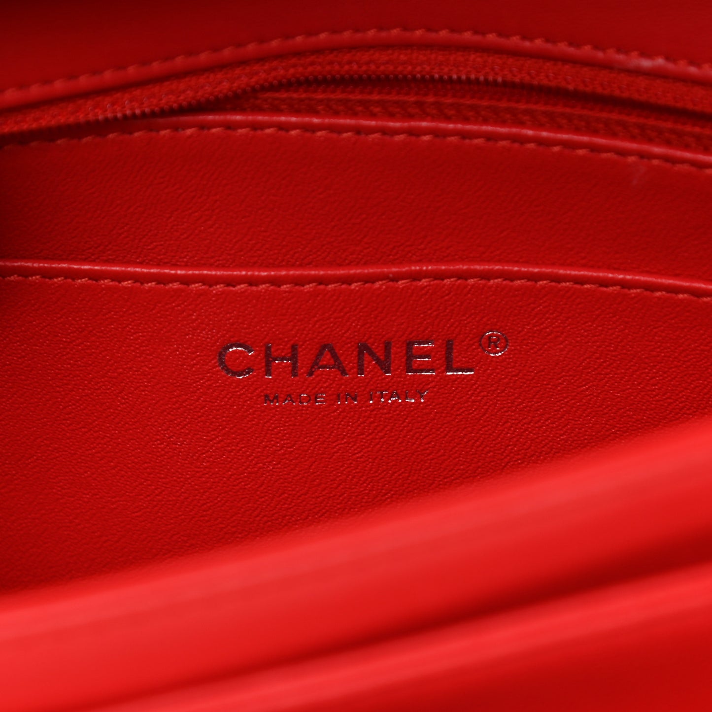 Lambskin Quilted Large Geometric Flap Red