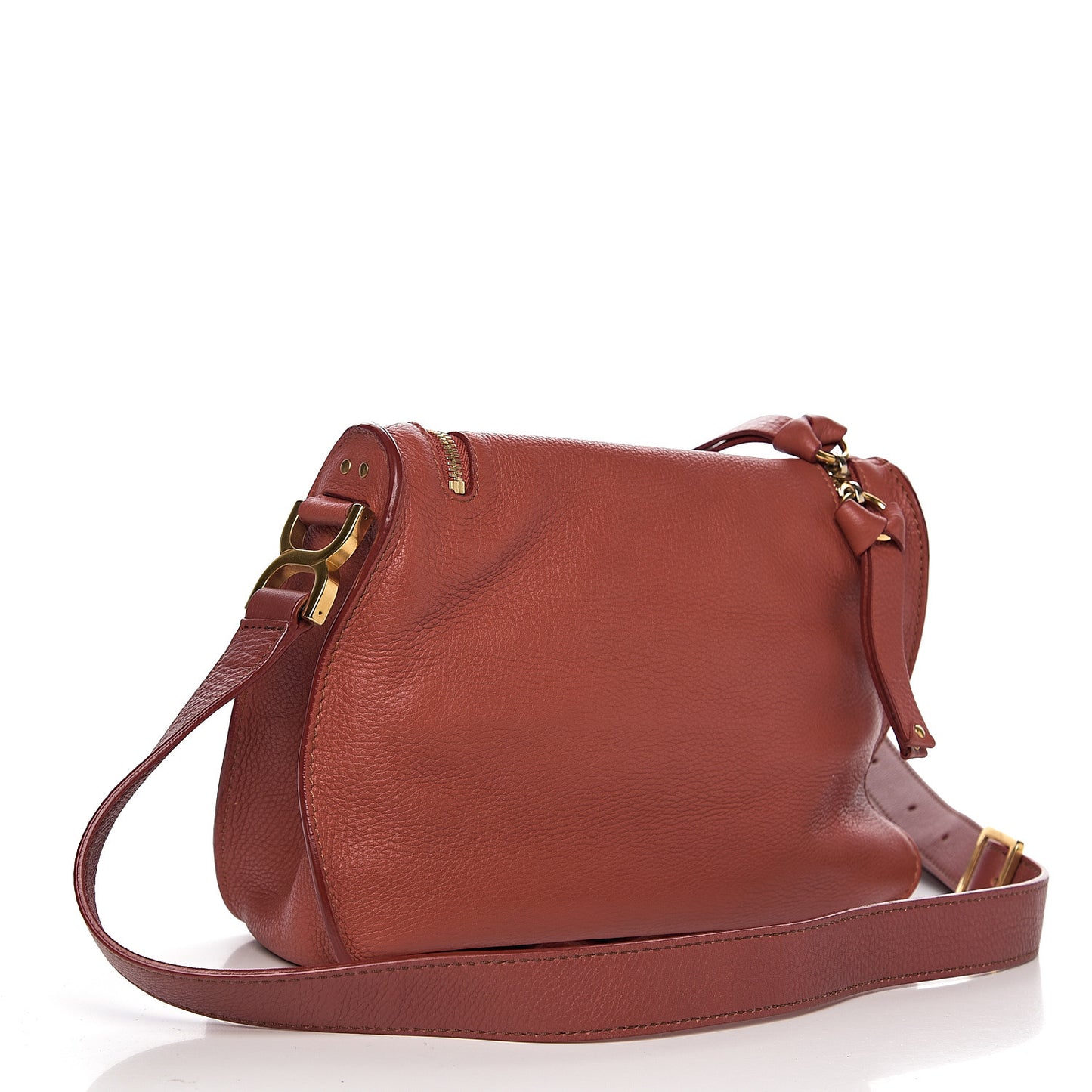 Calfskin Medium Marcie Round Zip Crossbody Bag Maple Leaf