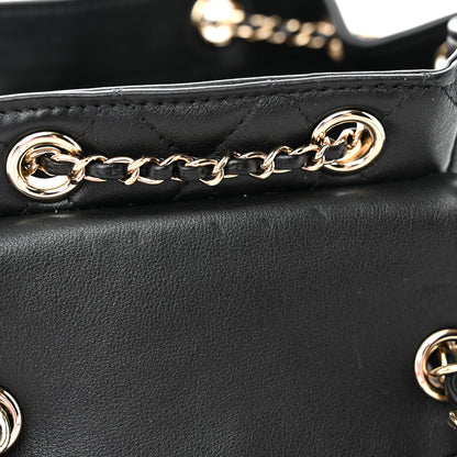 Chanel Lambskin Quilted Small Duma Drawstring Backpack Black 11 of 12