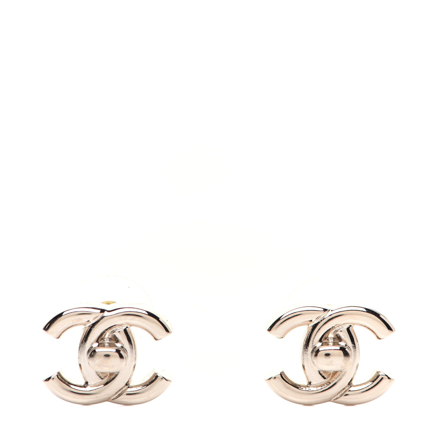 Metal CC Turnlock Earrings Gold