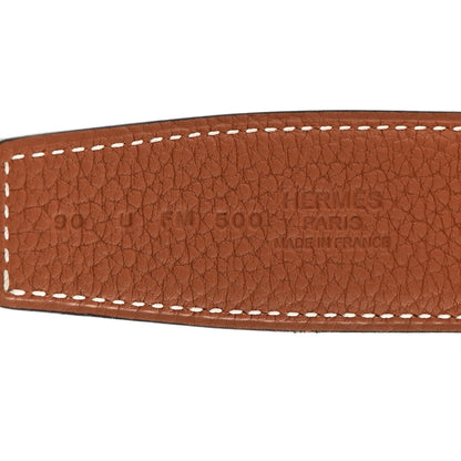 Hermes Box Togo 32mm Guilloche H Belt 90 36 Black Gold 5 of 7
