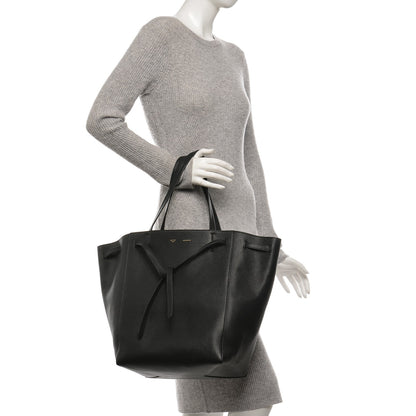 Celine Soft Grained Calfskin Medium Belt Cabas Phantom Black 2 of 6