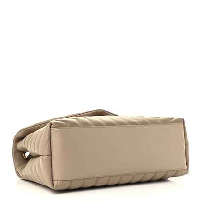 Saint Laurent Calfskin Y Quilted Monogram Medium Loulou Chain Satchel Light Natural 3 of 10