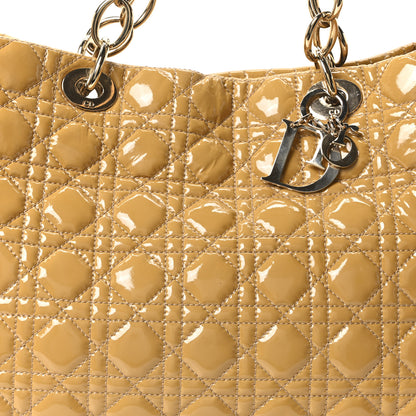 Christian Dior Patent Cannage Large Dior Soft Shopping Tote Beige 8 of 10