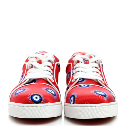 Christian Louboutin Crepe Satin Nappa Womens Vieira Orlato Flat Sneakers 38 Bianco Multi 2 of 8