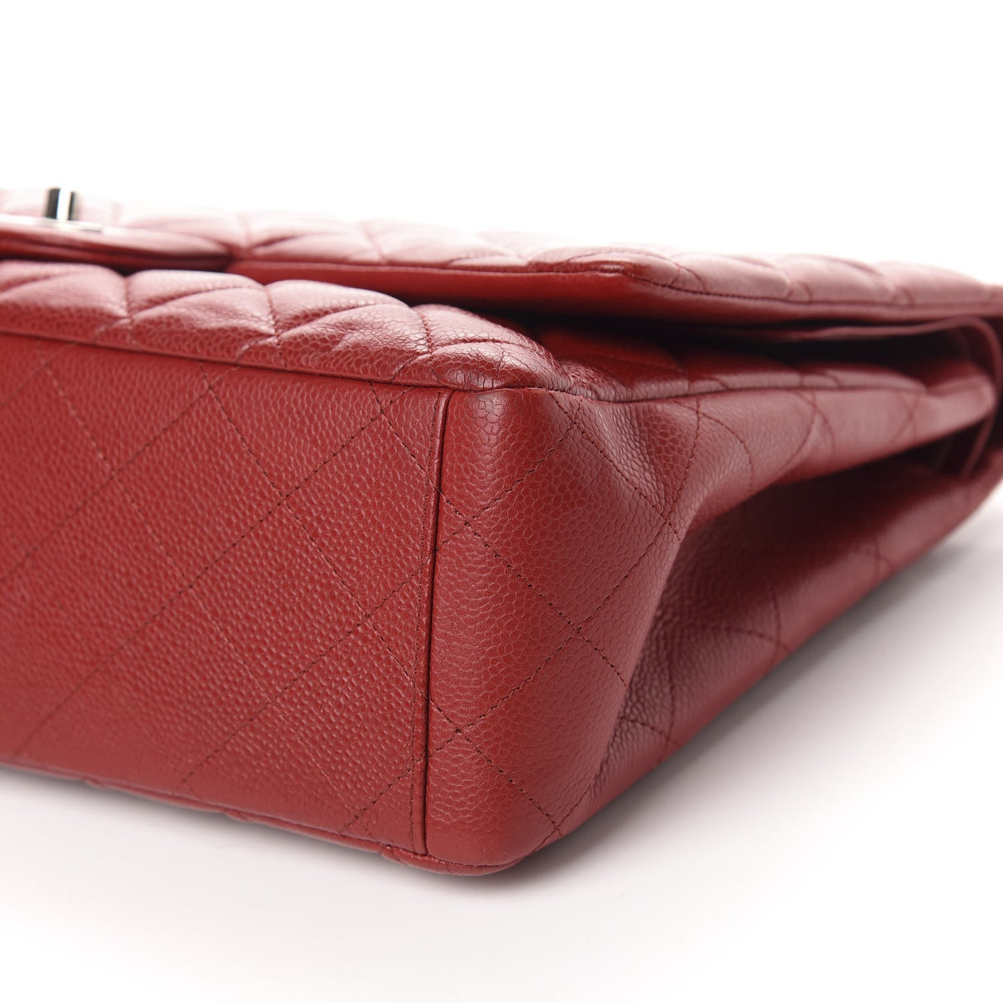 Caviar Quilted Maxi Double Flap Red