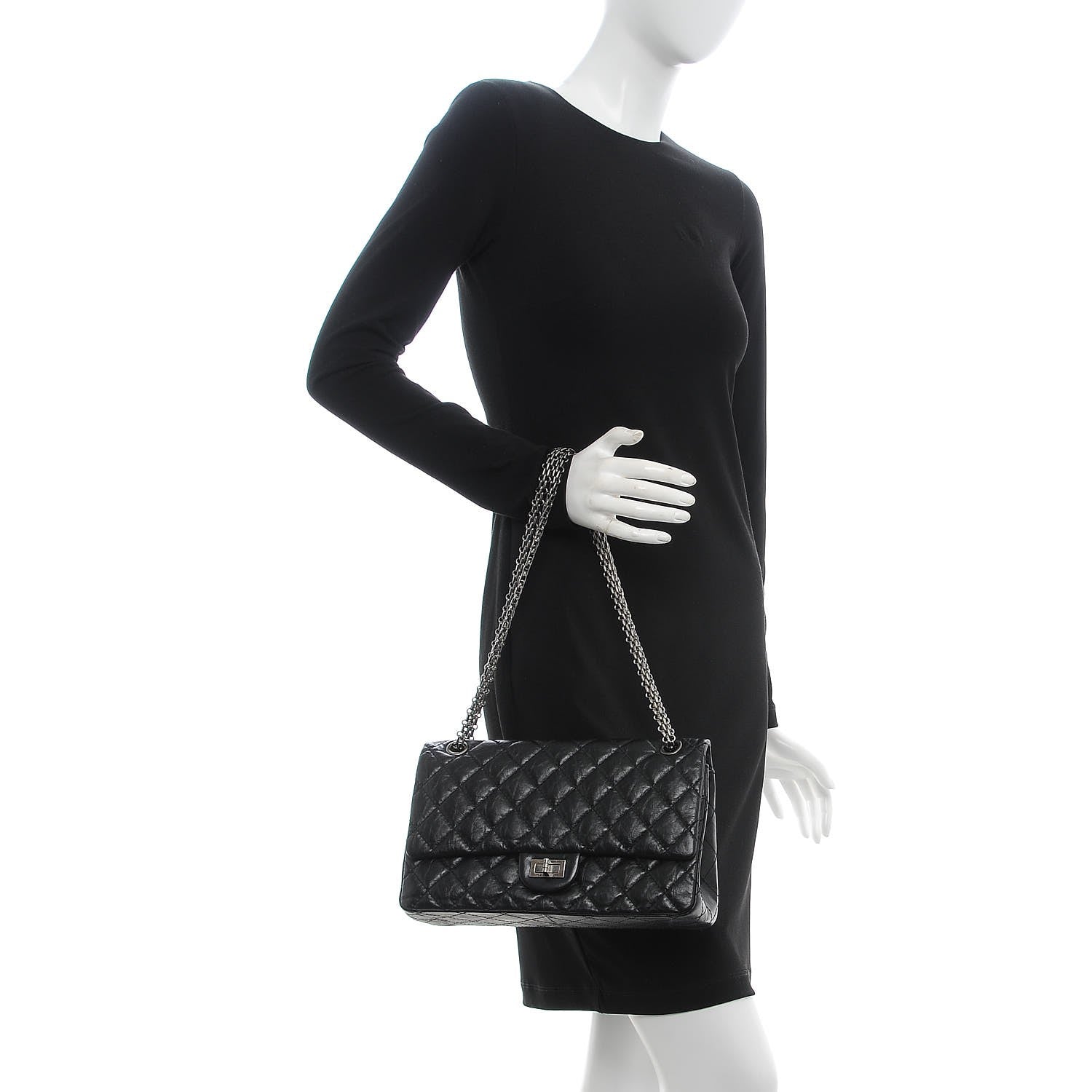 Chanel Aged Calfskin Quilted 2.55 Reissue 226 Flap Black 2 of 7