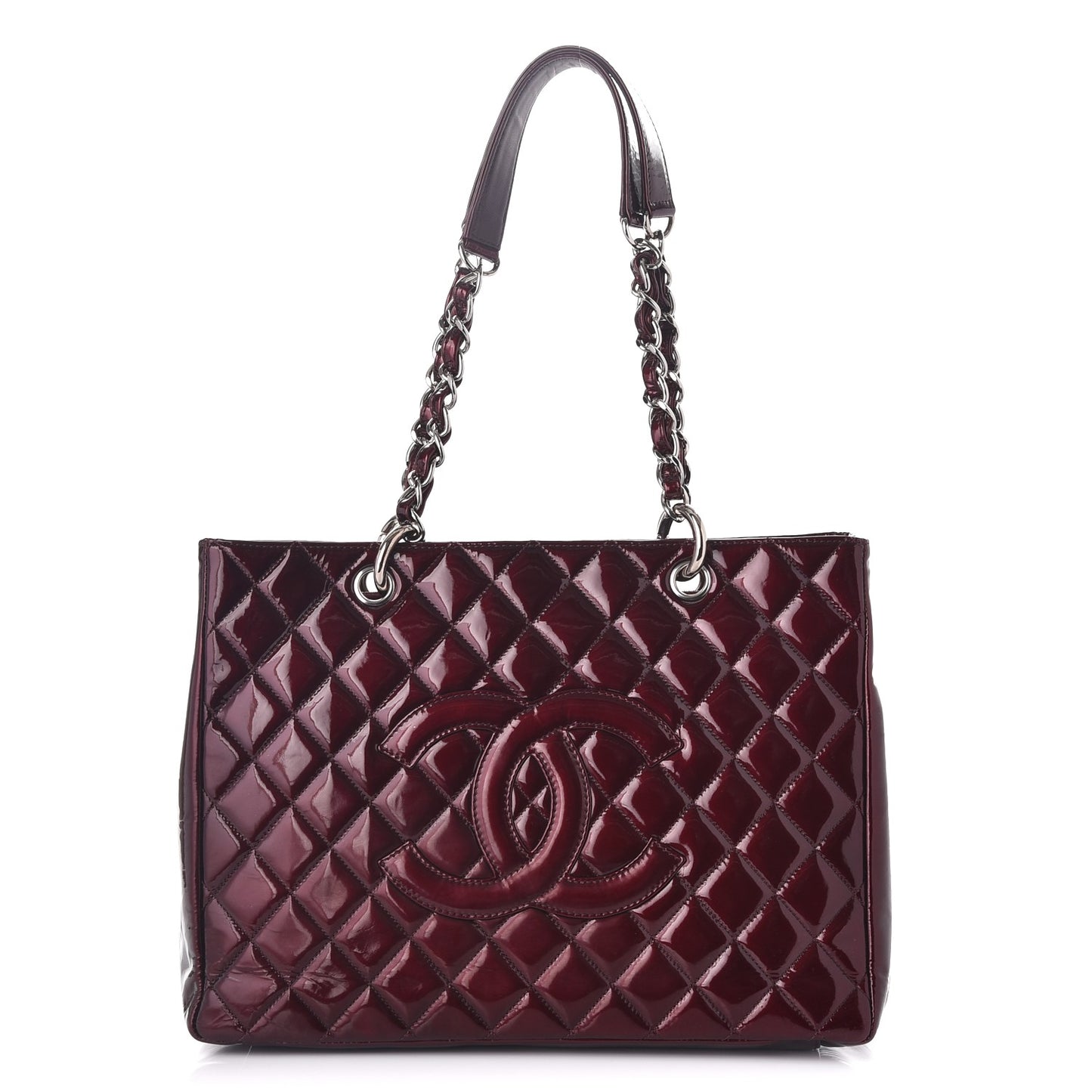 Patent Grand Shopping Tote GST Dark Bordeaux