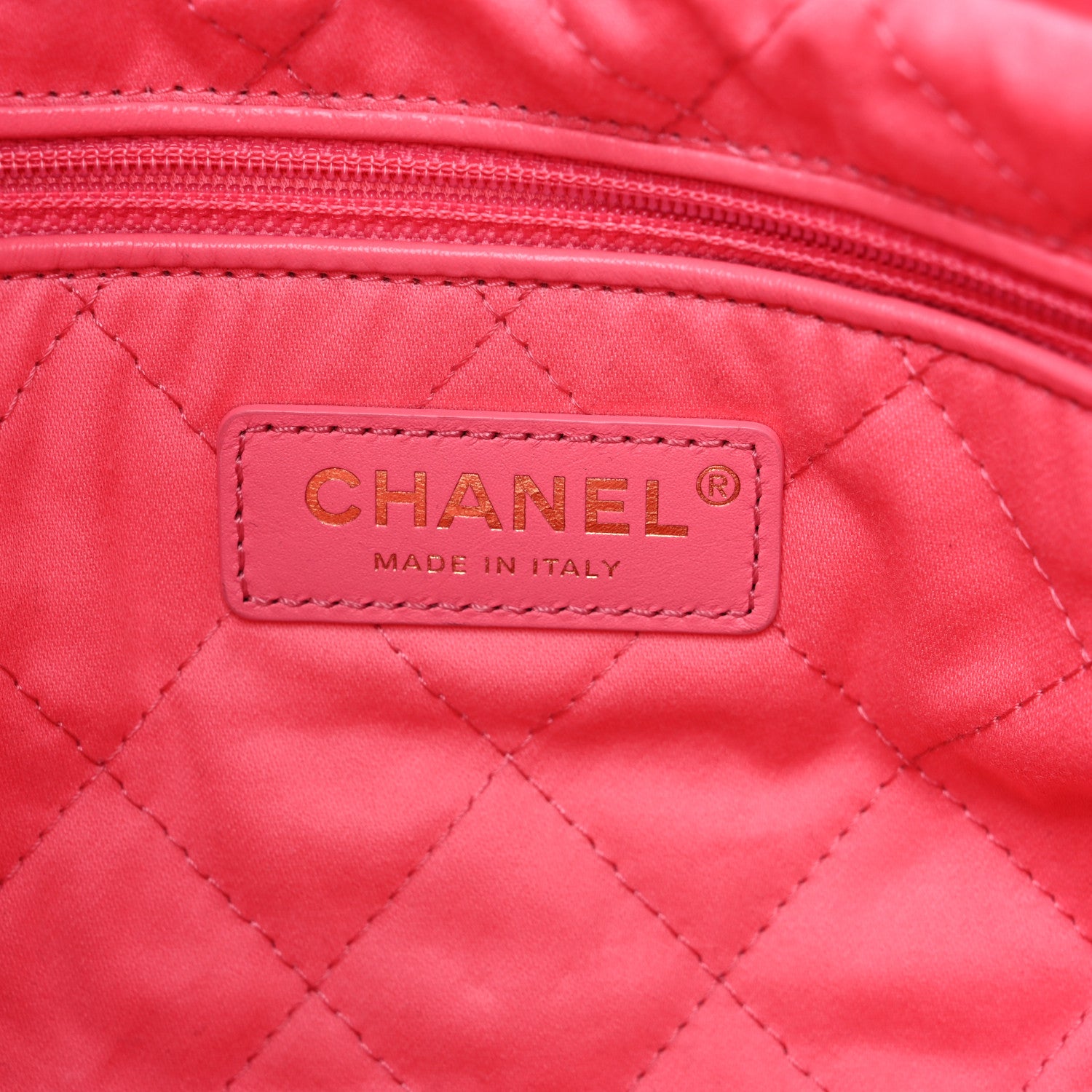 Chanel Shiny Calfskin Quilted Chanel 22 Drawstring Bag Coral Pink 7 of 12