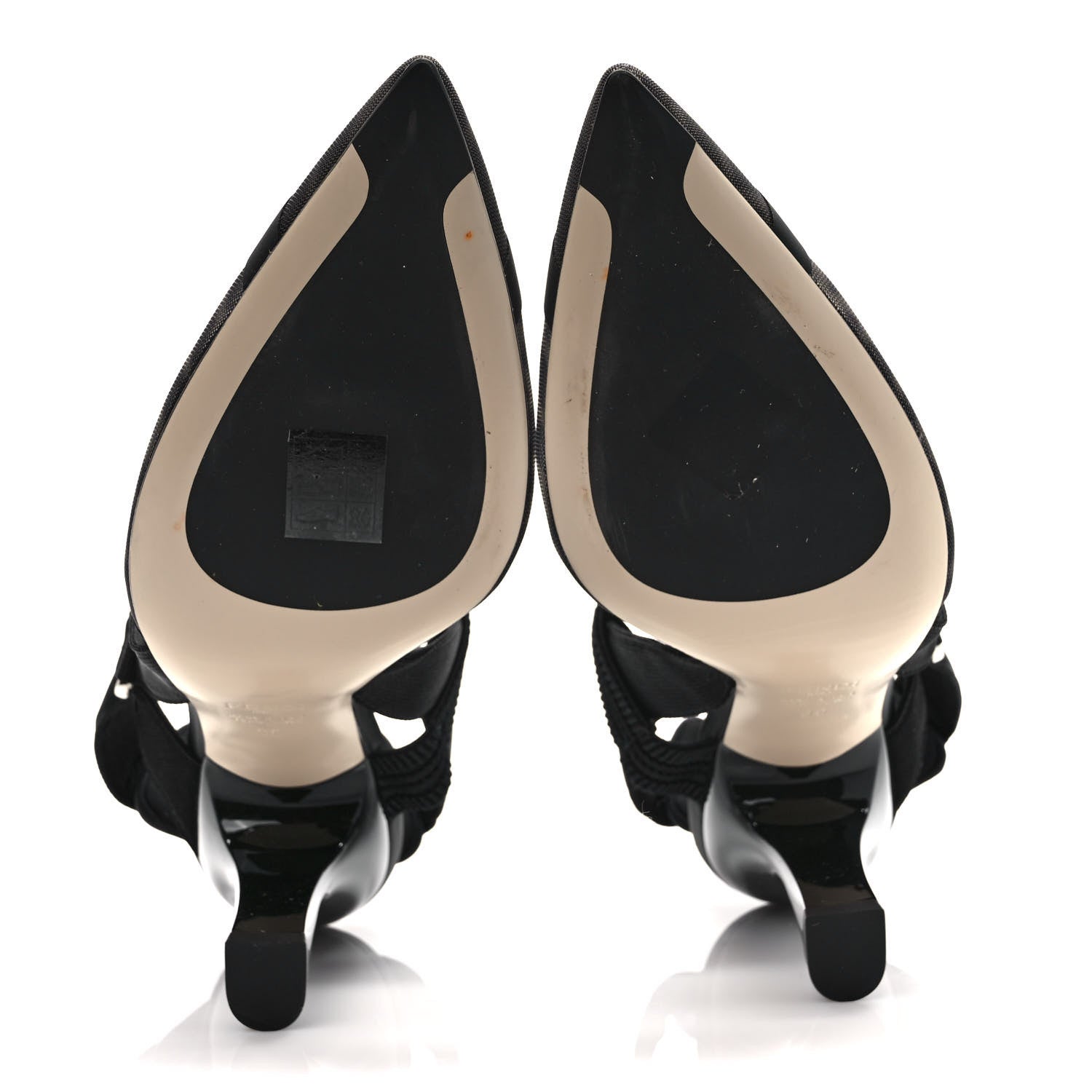 Fendi Technical Mesh FF Colibri 85mm Slingback Pumps 39 Black 5 of 8