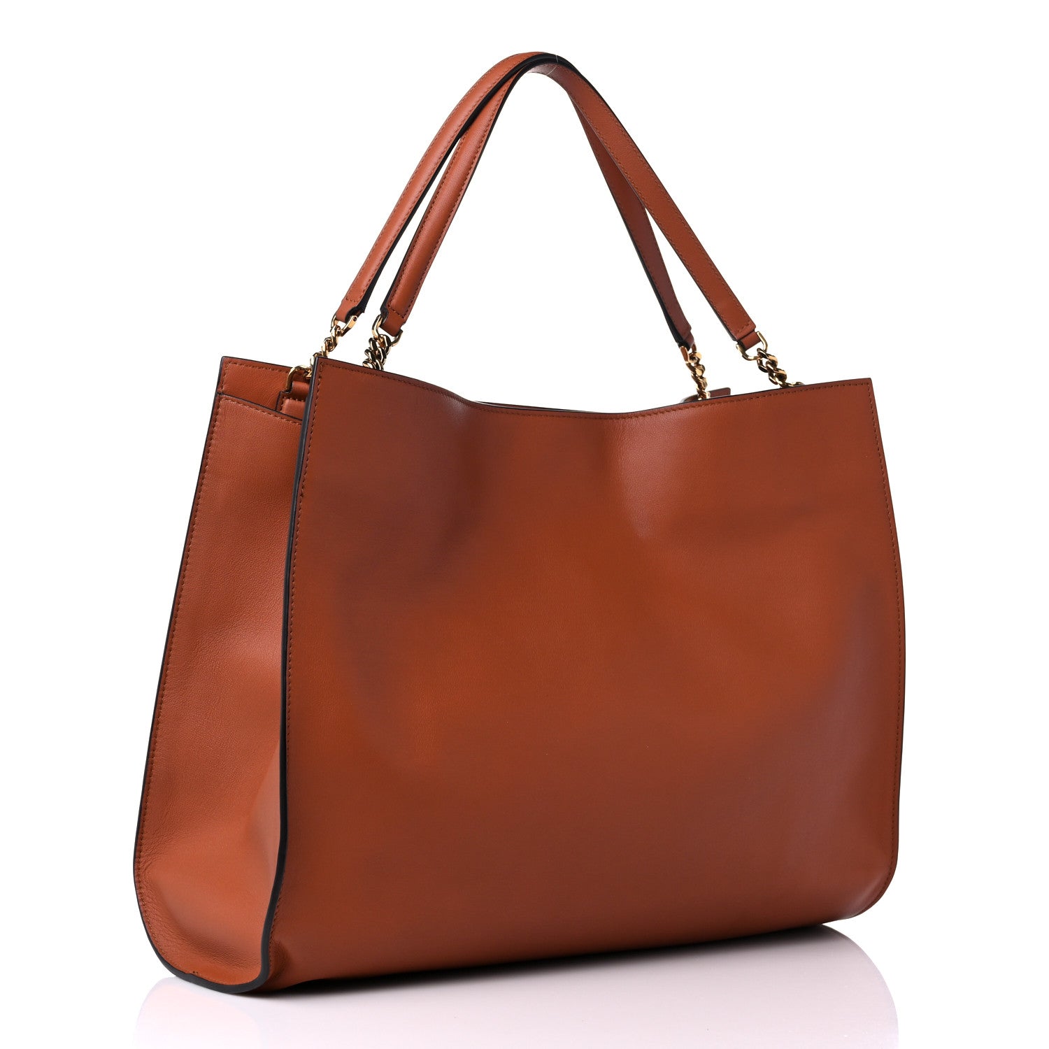 Salvatore Ferragamo Calfskin Gancini Trifolio Tote Bag Siena Tan 3 of 11