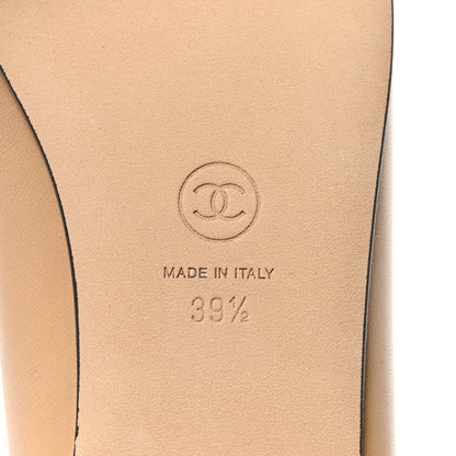 Chanel Lambskin Cap Toe Ballerina Flats 39.5 Beige Black 8 of 9