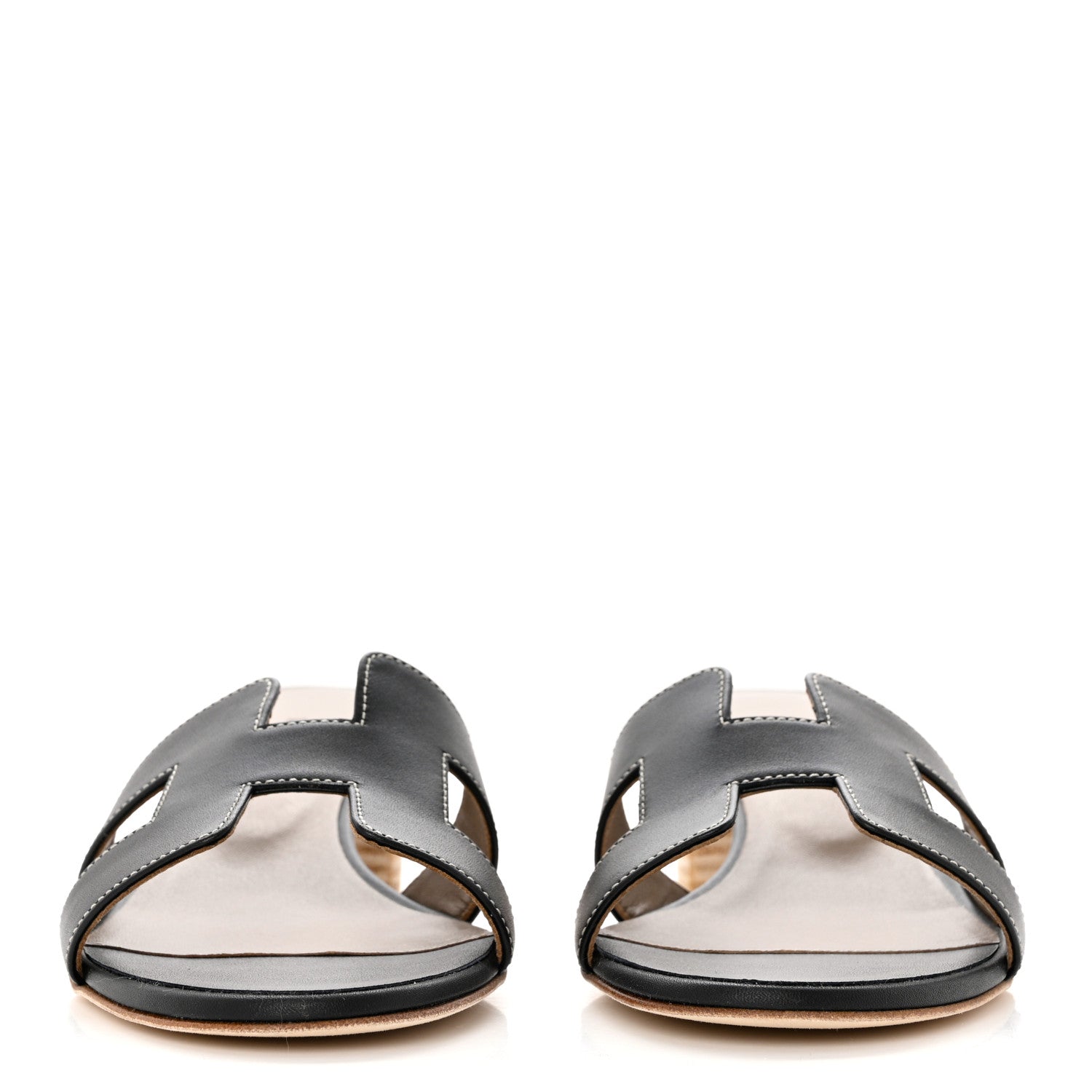 Hermes Calfskin Oasis Sandals 36.5 Black 2 of 9