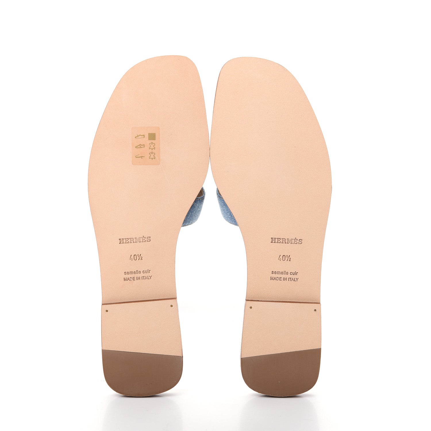 Hermes Denim Canvas Oran Sandals 40.5 Bleu Clair 6 of 11