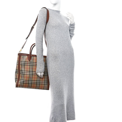 Burberry Vintage Check Calfskin Kane Tote Bag Beige Brown 2 of 18