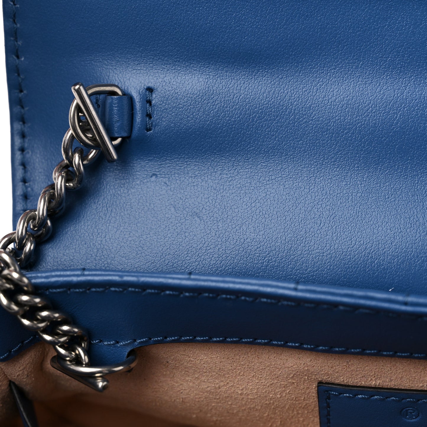Calfskin Matelasse Aria Super Mini GG Marmont Shoulder Bag Clear Blue