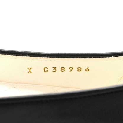Chanel Lambskin Patent Calfskin Cap Toe Ankle Chain Ballerina Flats 36 Black 8 of 10