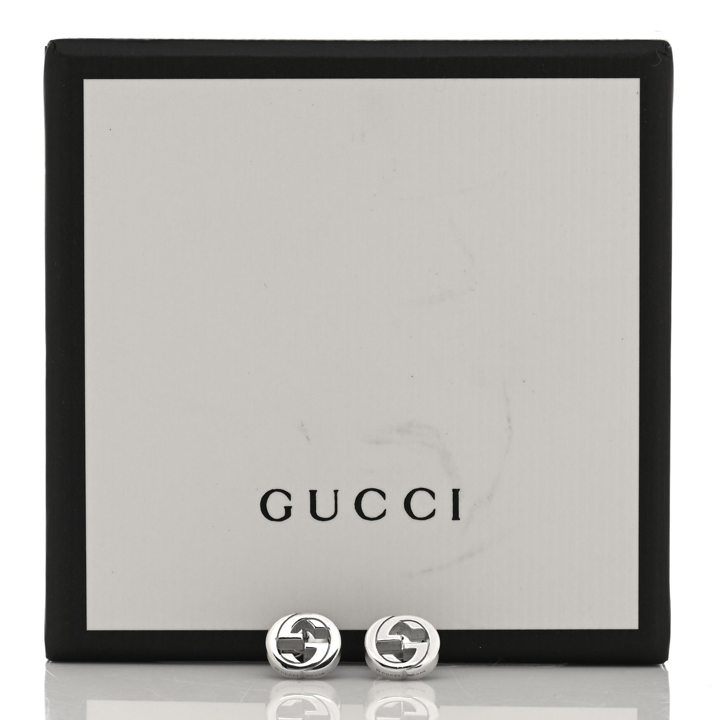 Sterling Silver Interlocking GG Stud Earrings