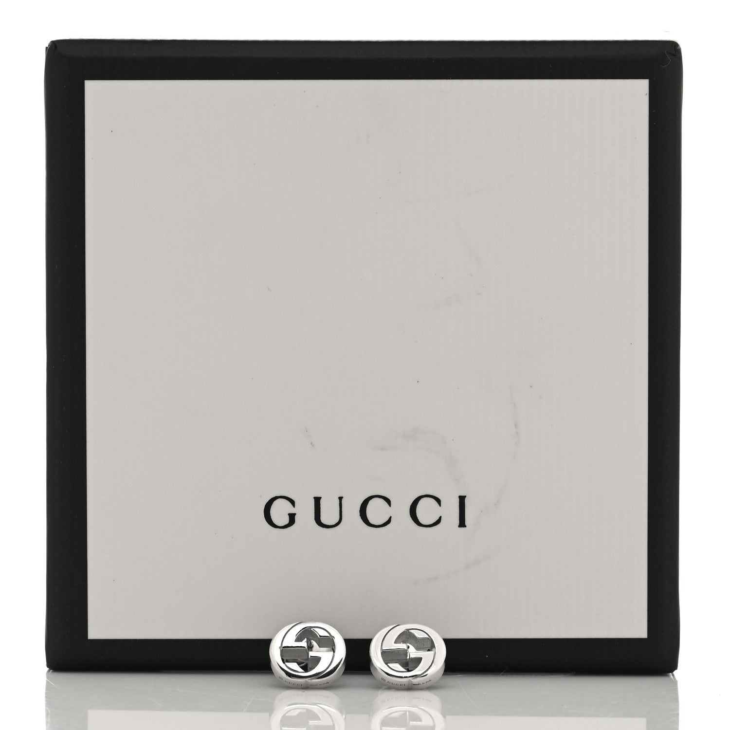 Gucci Sterling Silver Interlocking GG Stud Earrings 5 of 5