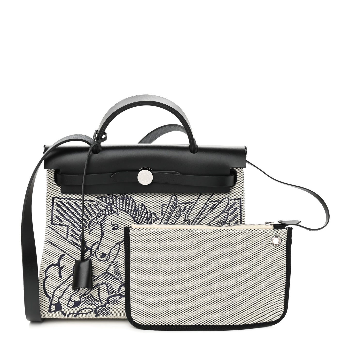 Vache Hunter Toile H Pegase Pop Herbag Zip Retourne 31 PM Bleu Indigo Ecru Black