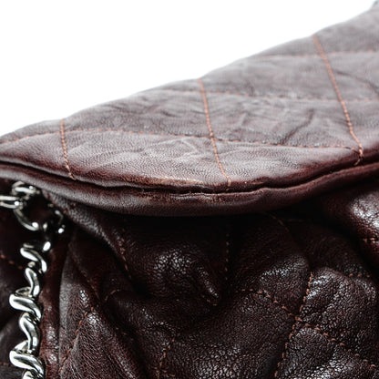Chanel Crumpled Lambskin Quilted Medium Chain Around Flap Dark Brown 9 of 10
