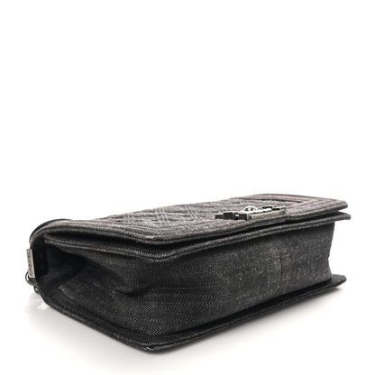 Chanel Denim Quilted Medium Boy Flap Black 4 of 10