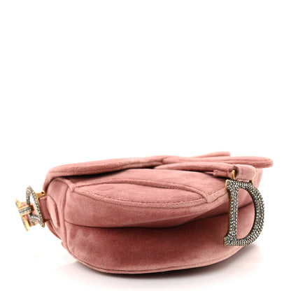 Christian Dior Velvet Crystal Mini Saddle Bag Pink 4 of 11