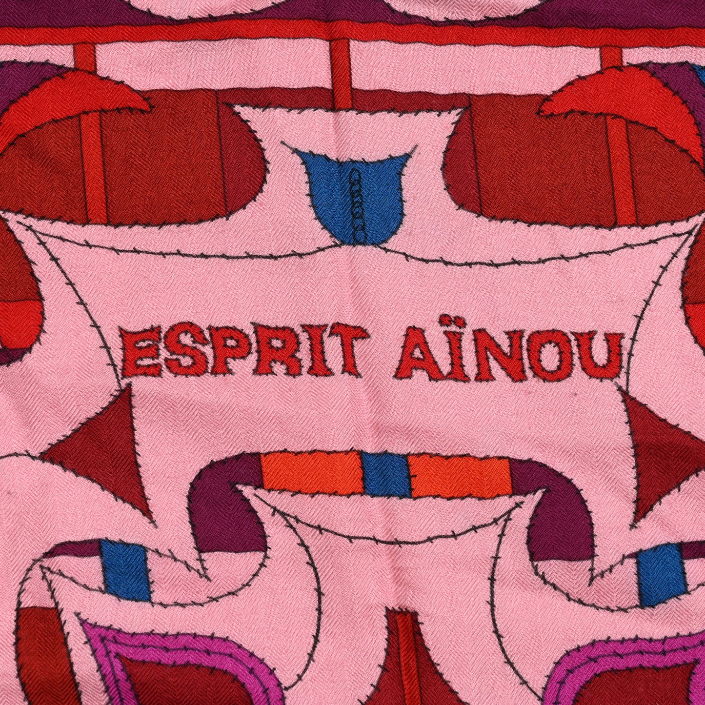 Cashmere Silk Esprit Ainou Shawl 140 Fuschia Vieux Rose Rouge H