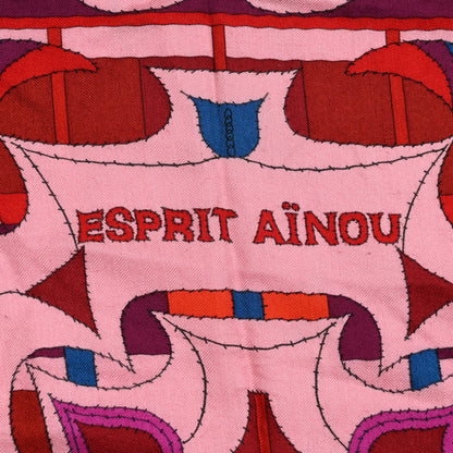 Hermes Cashmere Silk Esprit Ainou Shawl 140 Fuschia Vieux Rose Rouge H 5 of 7