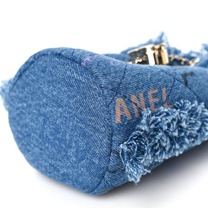 Chanel Denim Quilted Mood Mini Bucket With Chain Blue Multicolor 9 of 10