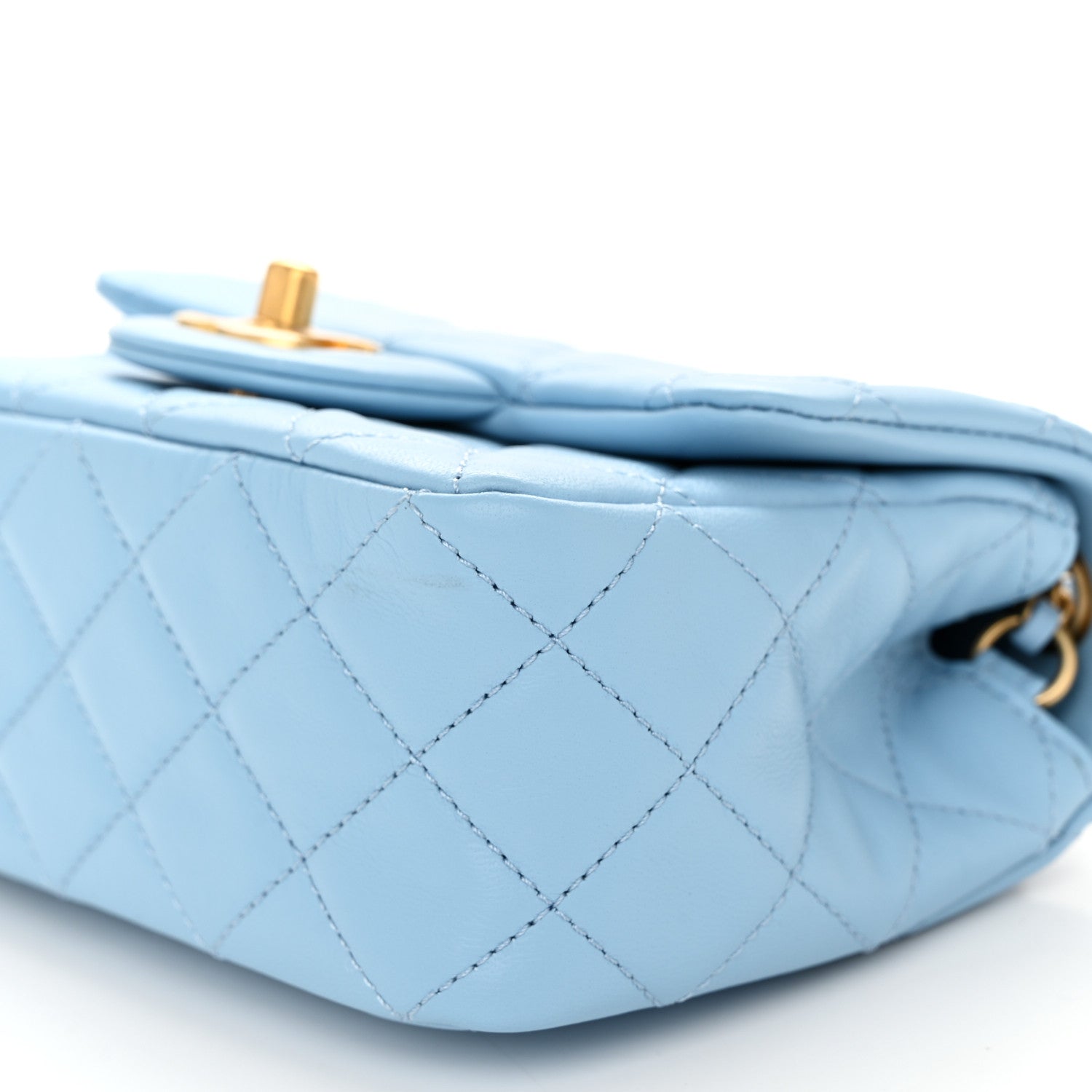 Chanel Lambskin Quilted Mini Pearl Crush Flap Light Blue 10 of 10