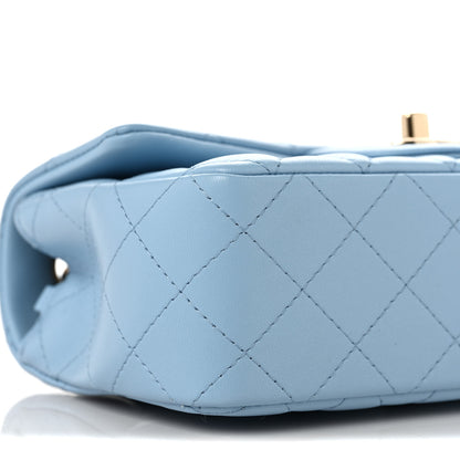 Chanel Lambskin Quilted Mini Rectangular Flap Light Blue 7 of 9