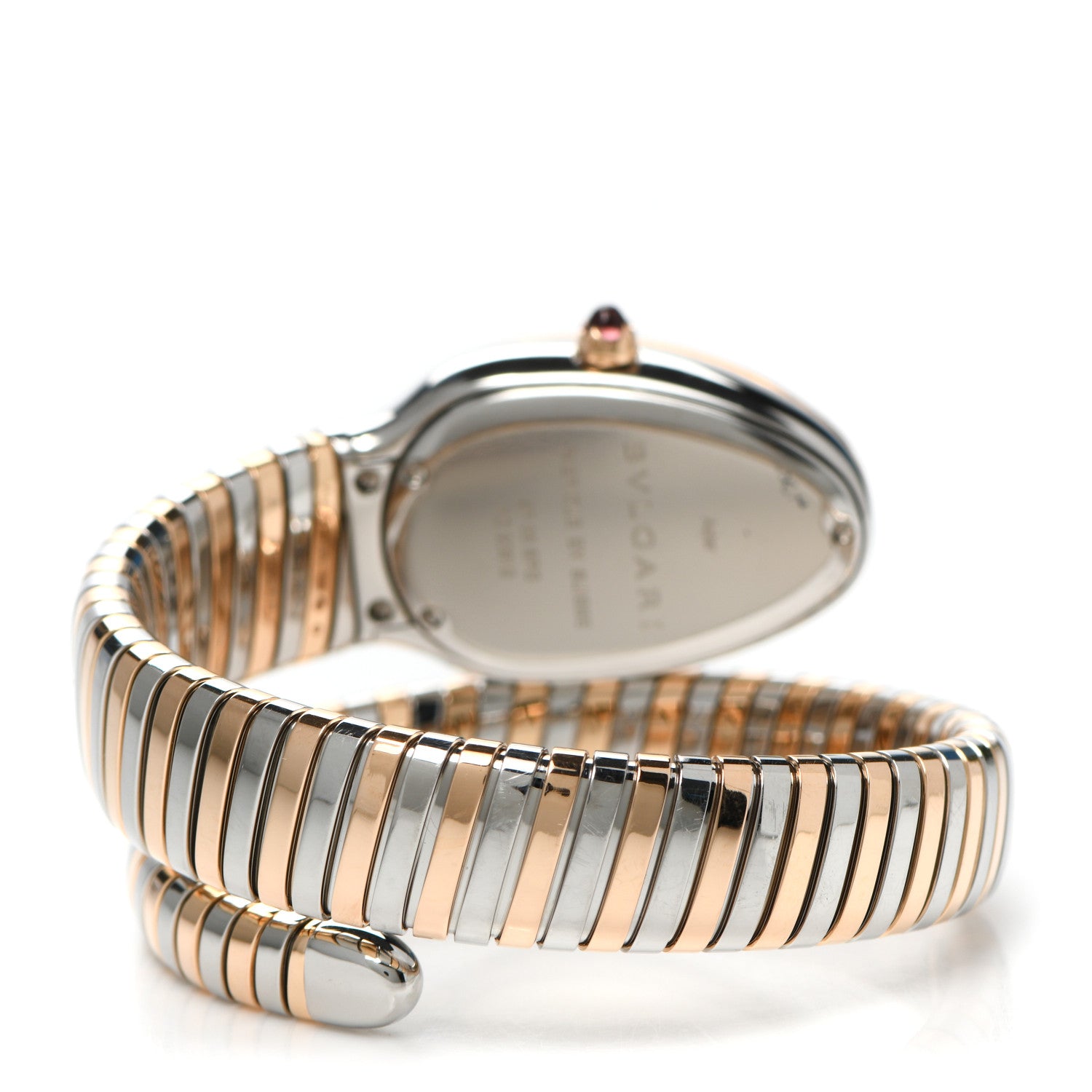 Bulgari Stainless Steel 18K Rose Gold Diamond Bezel 35mm Serpenti Tubogas Quartz Watch 3 of 5