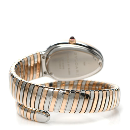 Bulgari Stainless Steel 18K Rose Gold Diamond Bezel 35mm Serpenti Tubogas Quartz Watch 3 of 5
