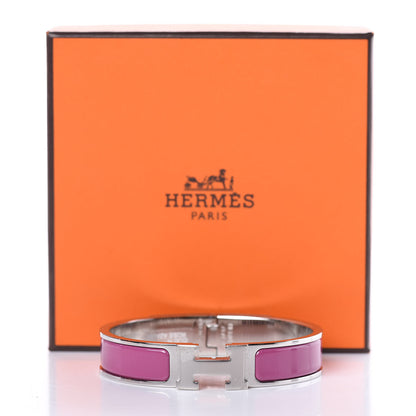 Hermes Enamel Narrow Clic Clac H Bracelet PM Rose Azalee 5 of 5