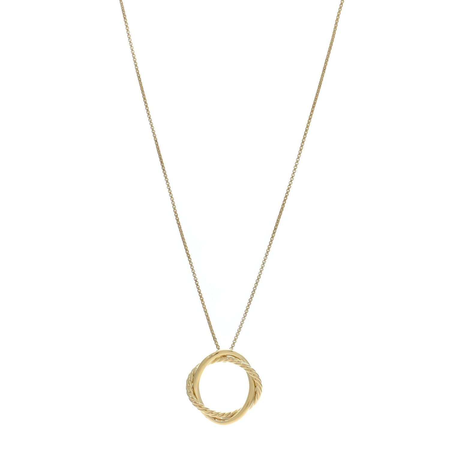 David Yurman 18K Yellow Gold Infinity Pendant Necklace 1 of 4