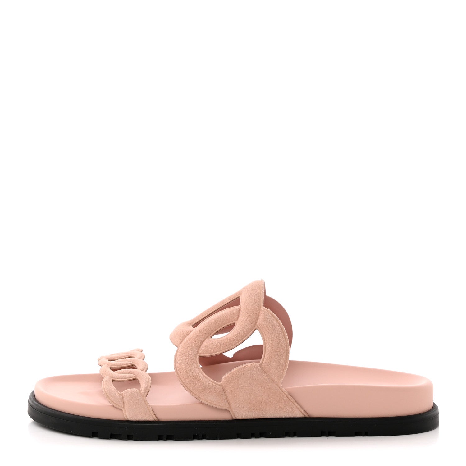 Hermes Suede Goatskin Extra Sandals 37.5 Rose Opaline 1 of 9